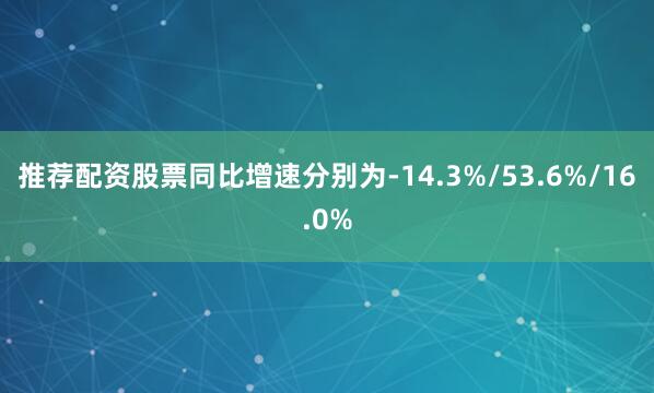 推荐配资股票同比增速分别为-14.3%/53.6%/16.0%